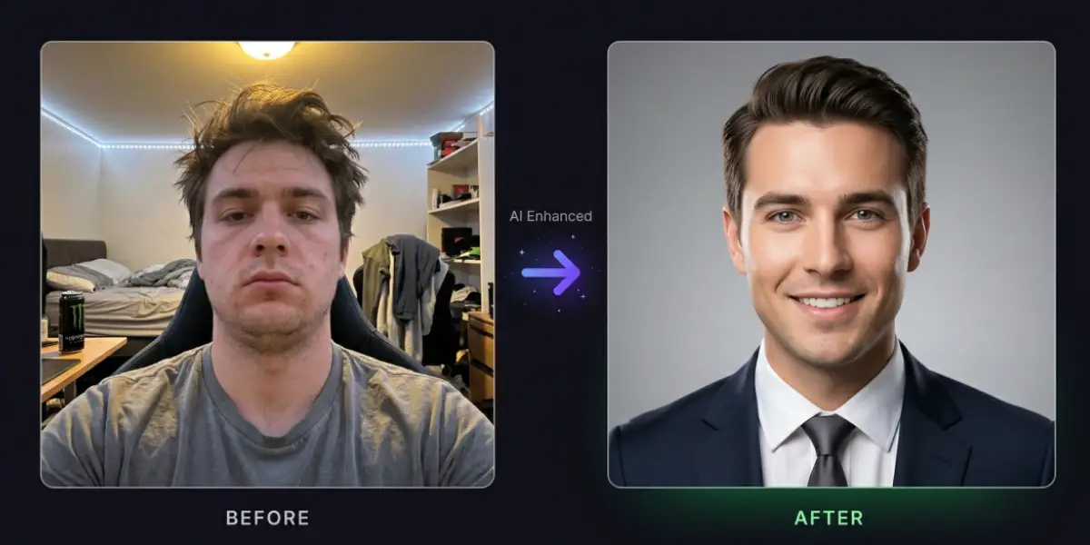 AI photo enhancement before and after